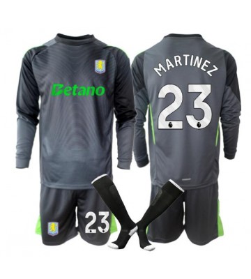Aston Villa Emiliano Martinez #23 Målmand Hjemmebanetrøje Børn 2025-26 Langærmet (+ Korte bukser)